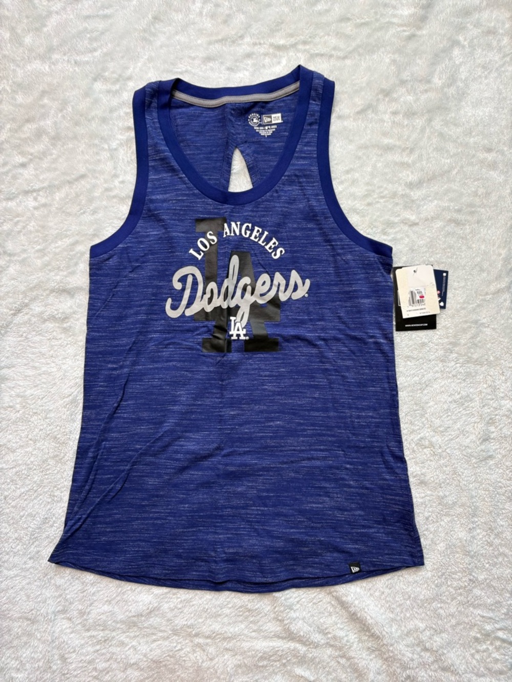 New Era MLB LA Dodgers Heathered Blue Racerback Tank Top